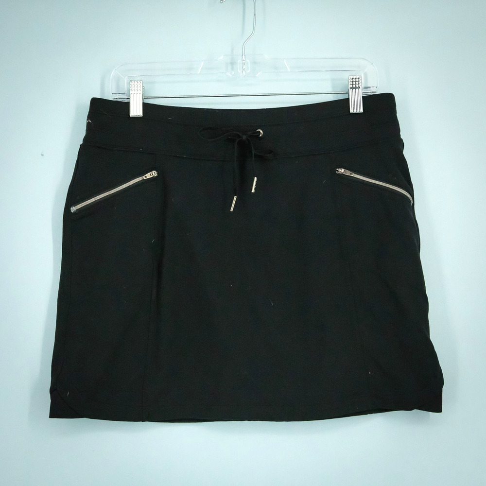 Athleta Size Medium M Black Metro Pull On Mini Active Athletic Knit Short Skort - Picture 2 of 8
